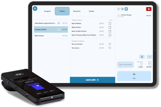 Tablet POS with integrated terminal